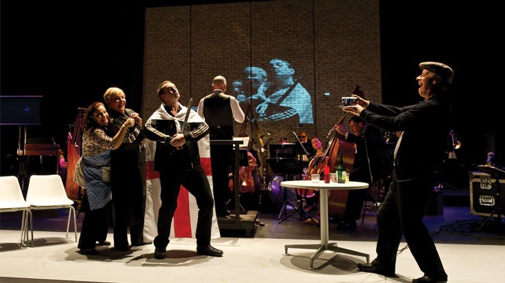 Music Theatre Wales' Greek on-stage Music Theatre Wales' Greek on-stage