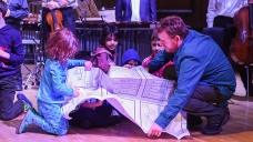Children creating music with Duncan Chapman in Families@4 concert Children creating music with Duncan Chapman in Families@4 concert