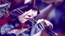 BCMG promotional image of composer Helen Grime and hand bowing BCMG promotional image of composer Helen Grime and hand bowing