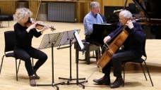 BCMG players rehearsing Ives' Trio BCMG players rehearsing Ives' Trio