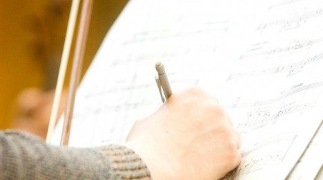 Hand writing in score Hand writing in score